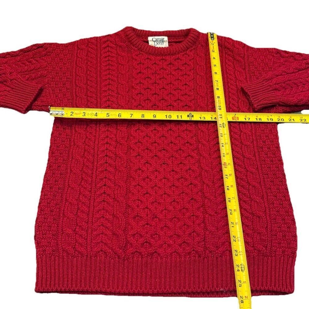 Carraig Donn Fishermens Sweater Unisex  M Wool Cableknit Made in Ireland - Picture 8 of 8